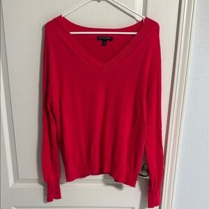 Like New! Banana Republic Deep Bright Pink V-Neck Sweater - Medium